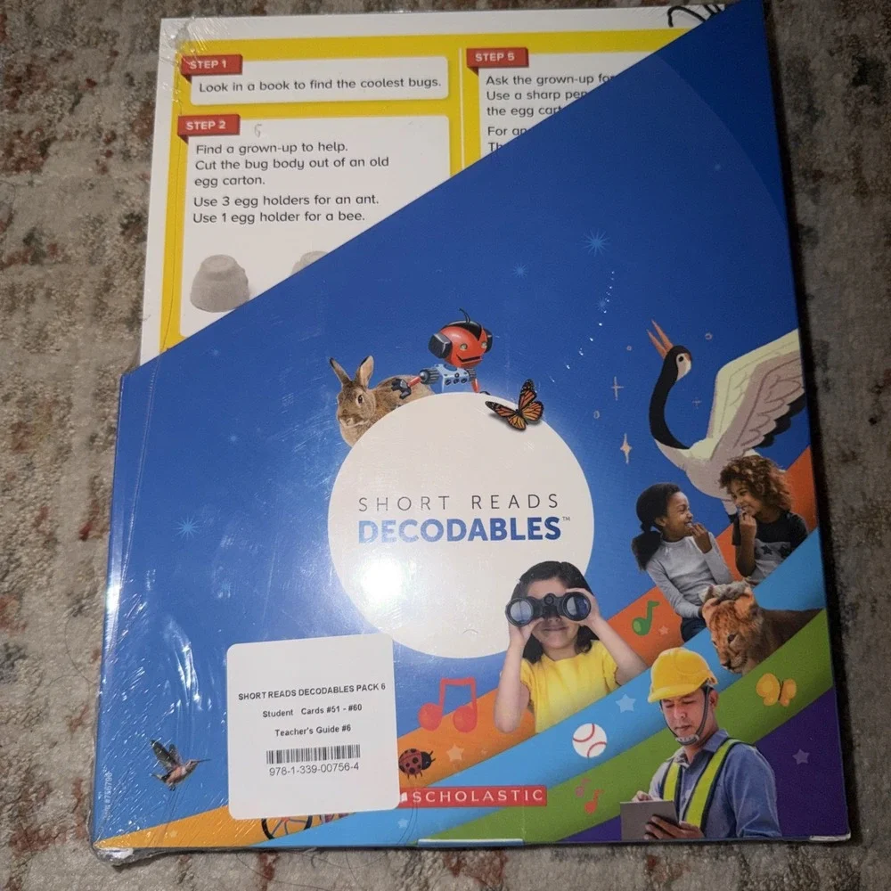 Short Reads, Decodables, Student Cards, # 51-60 Scholastic Teacher's Guide# 6